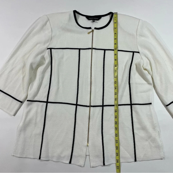 Ming Wang Knit Zip Cardigan 3/4 Sleeve - Picture 7 of 7